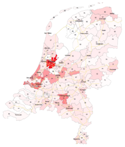 Postcoderegio headmap